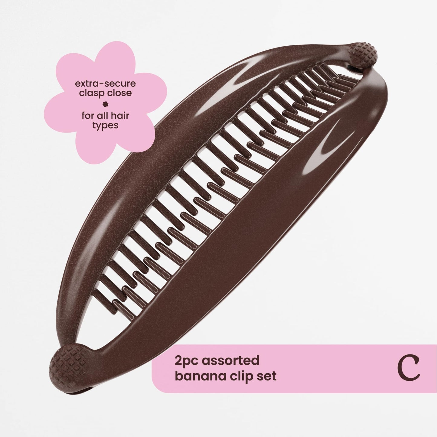 Cobana Banana Clip Hair Clips - Volumizing Hair Claw Clips & Hair Styling Accessories for Thick & Thin Hair - Large 6'' Set of 2 (Black and Brown)