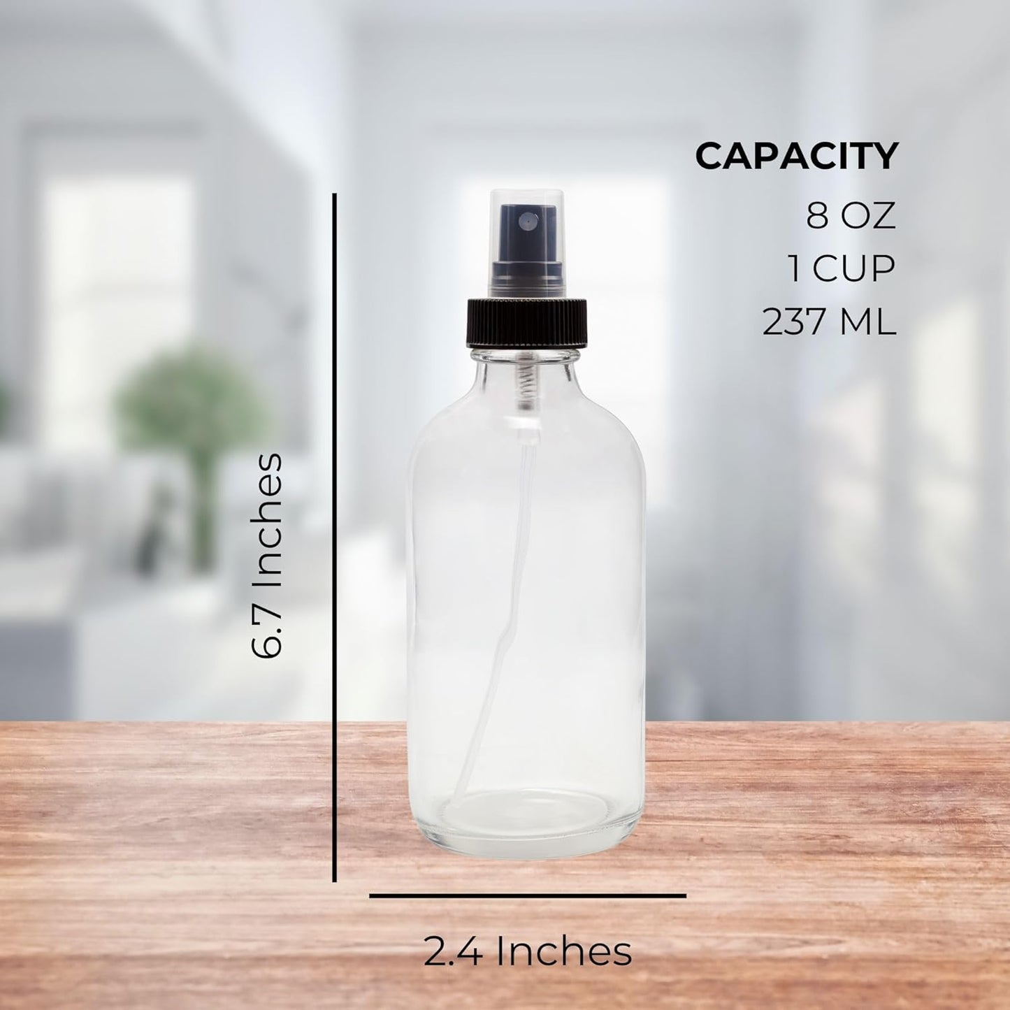 8-Ounce Amber Glass Spray Bottles (4-Pack) - Fine Mist Atomizers for Aromatherapy & DIY