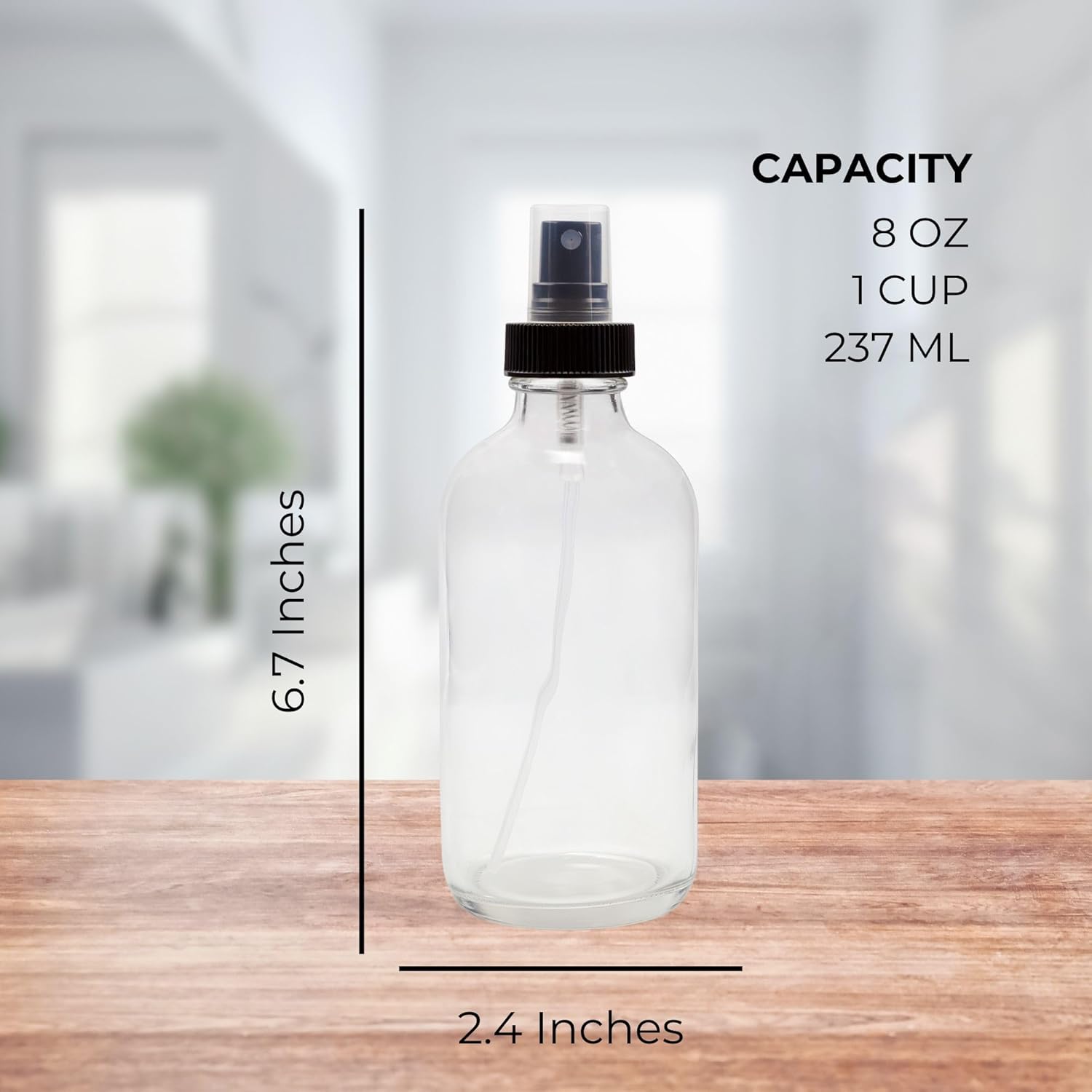 8-Ounce Amber Glass Spray Bottles (4-Pack) - Fine Mist Atomizers for Aromatherapy & DIY