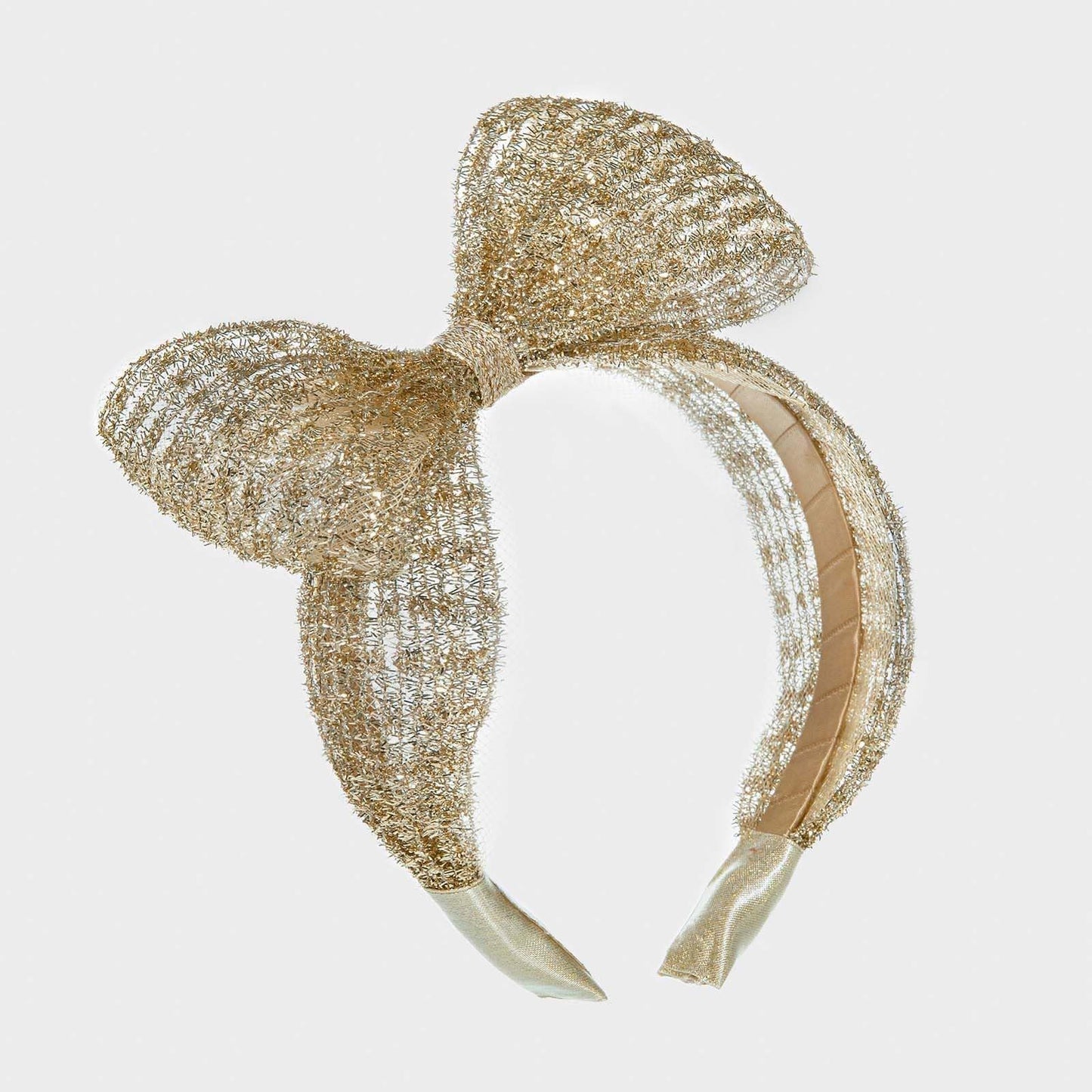 TUTULAND Glitter Headbands for Girls - Gold Headband for Girl Sequin Flower Girl Kids Hair Accessories Sparkling Hairbands for Wedding Birthday Photography Prop