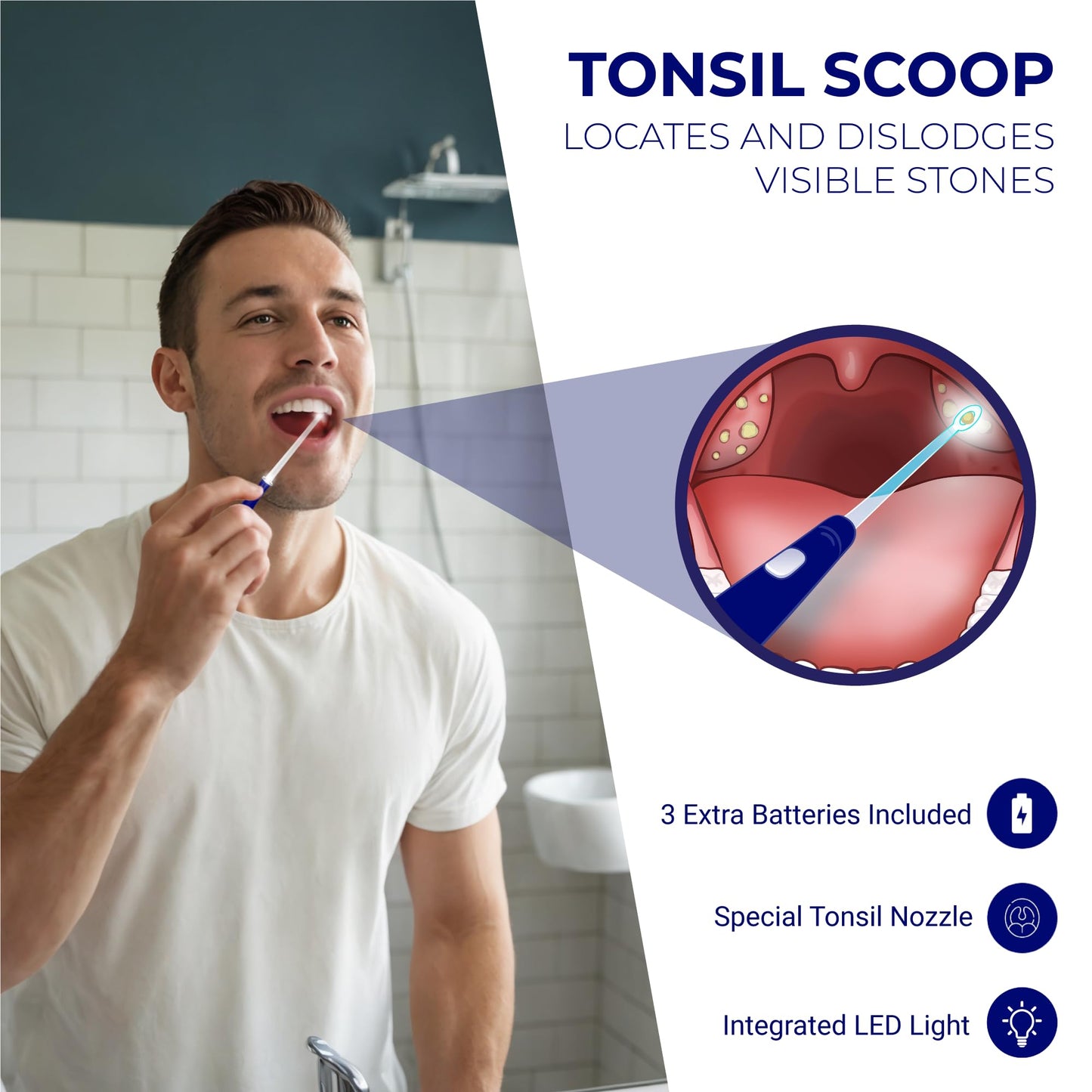 Oravix Tonsil Stone Vacuum, Tonsil Stone Remover Vacuum Suction, Tonsil Stone Cupping Tool, Tonsil Stone Removal Tool with Suction, Tonsil Stones Removal Vacuum, Tonsil Stone Extractor - 3 in 1 Kit