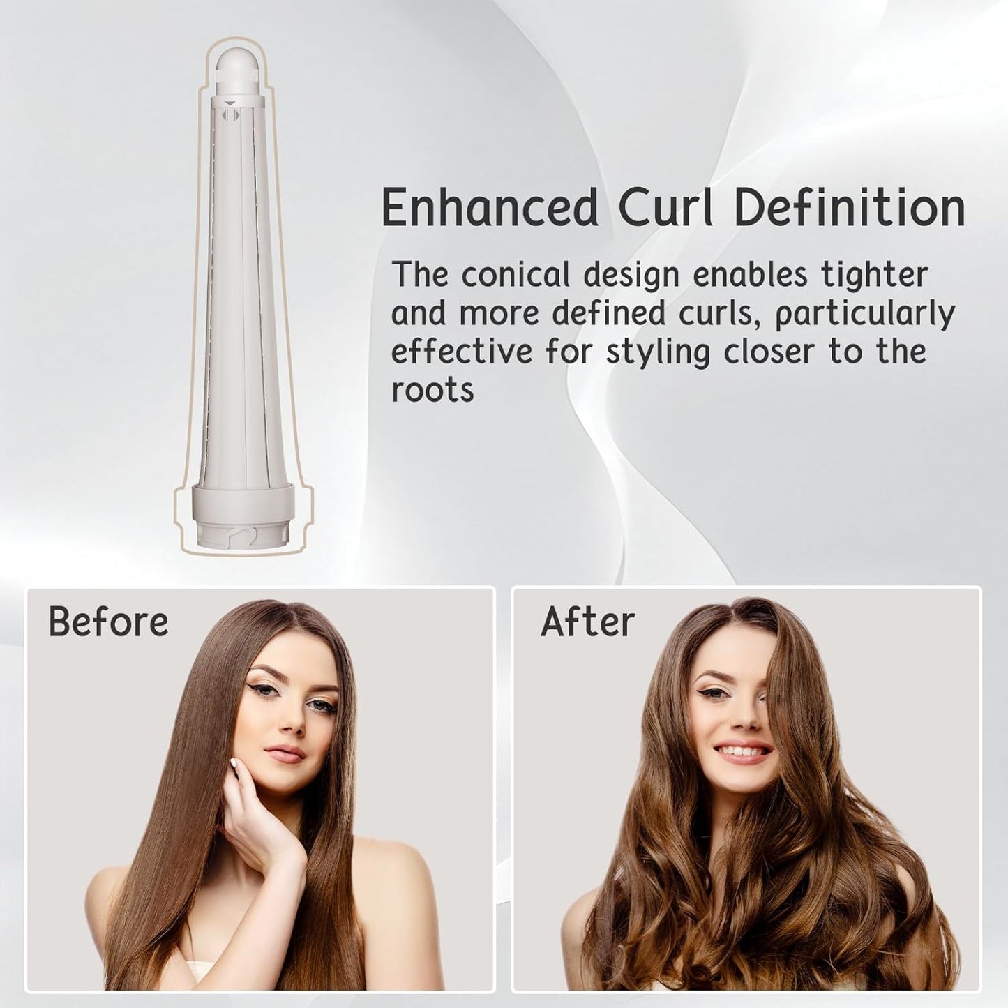Conical Curling Barrel for Shark Flexstyle - 0.78-1.4 Inch Attachment for Long Hair