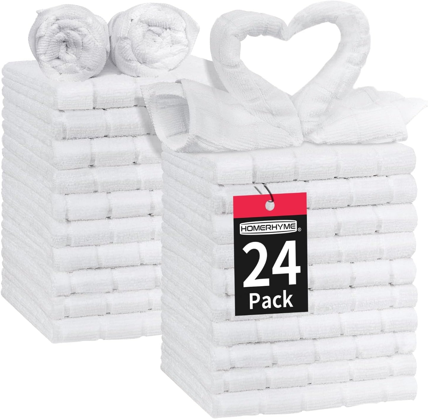 Microfiber Washcloths 50 Pack - Soft, Lint-Free Quick-Dry Face Towels for Gym, Bathroom & Kitchen