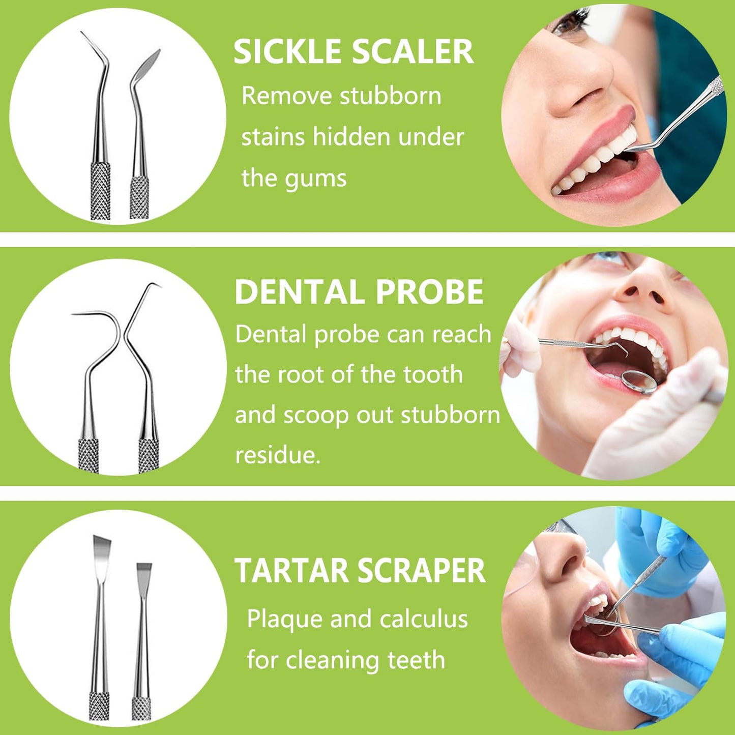 PARYUNGR Dental Tools, Professional Teeth Cleaning Oral Care Hygiene Kit, Stainless Steel Dental Pick Tooth Scraper Tartar Plaque Remover for Dentist, Personal, Pet Use with Storage Box