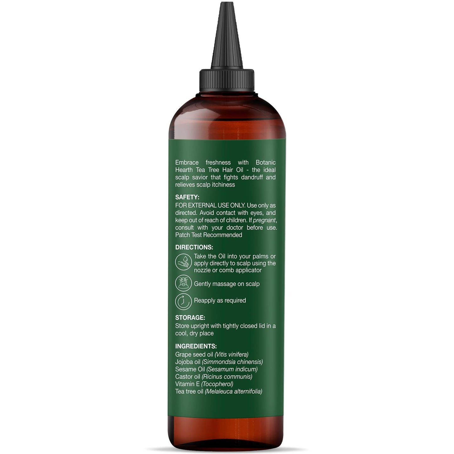 Botanic Hearth Tea Tree Oil For Hair (6.7 Fl Oz) | With Jojoba & Grapeseed Oils | Soothes Itchy Scalp & Fights Dandruff | Non Gmo Verified