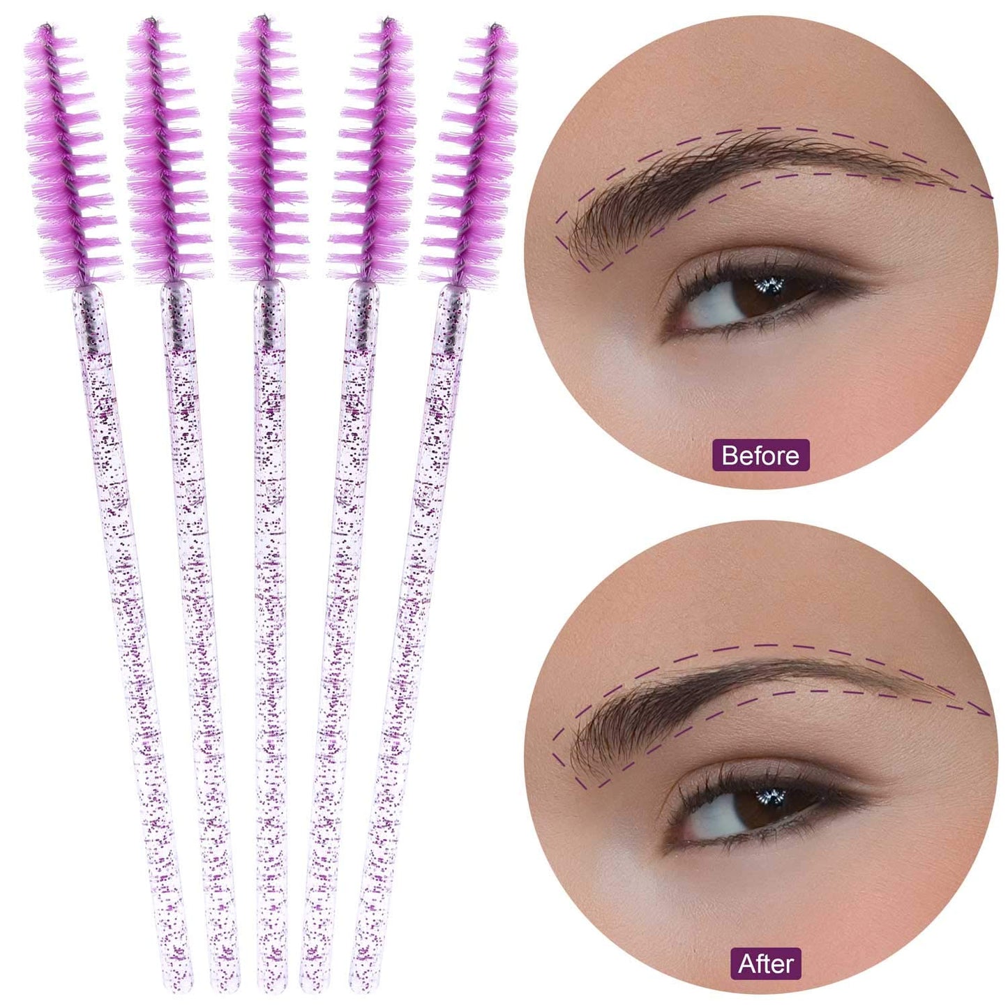 Disposable Mascara Wands - 1000 Colorful Eyelash Brushes & Spoolies for Extensions