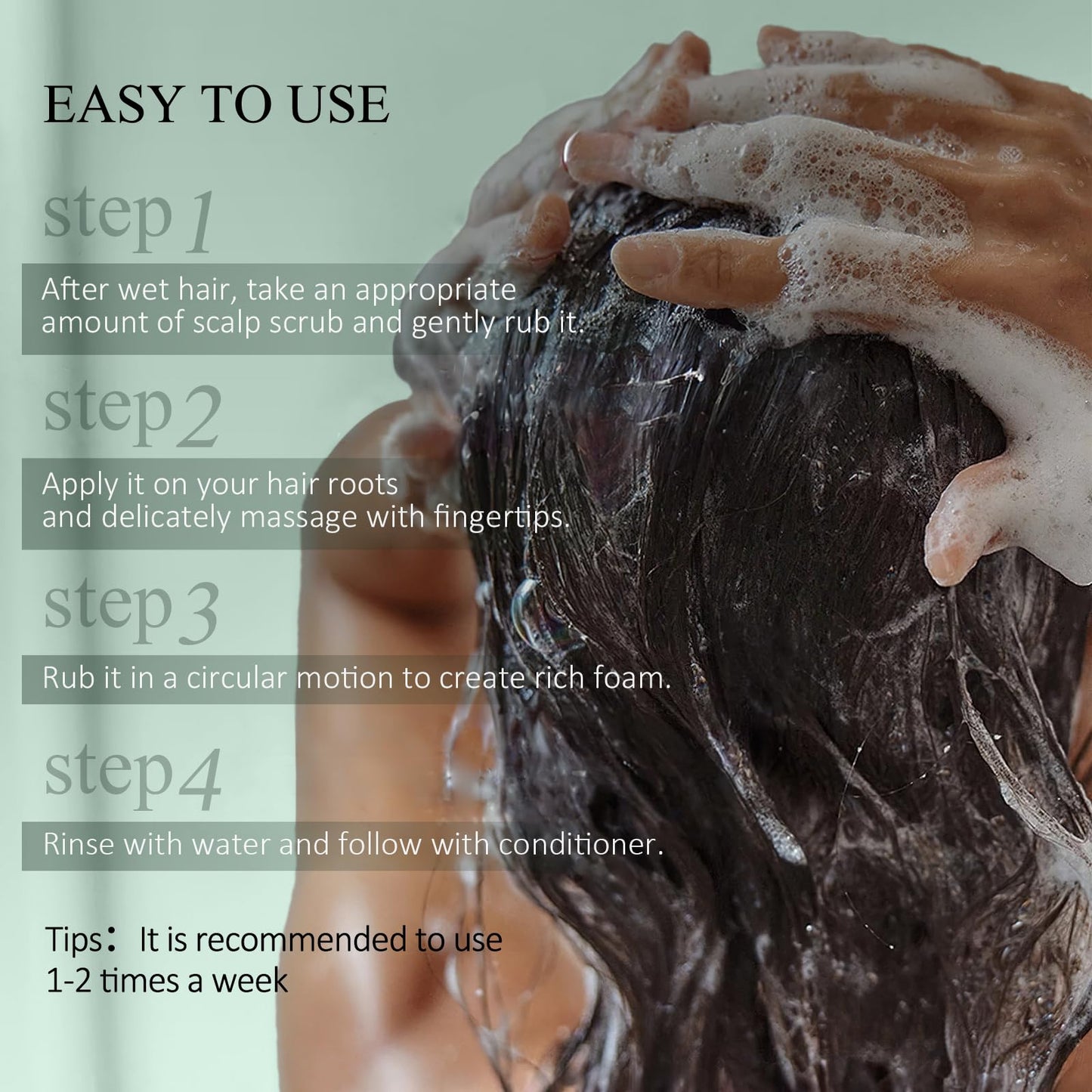 VOERUY Scalp Scrub, Rosemary Scalp Exfoliator Scrub Shampoo, 2-in-1 Scalp Treatment with Mint Oil, Hair Treatment to Clarify and Remove Build Up with Silicone Scalp Massager, 10.6oz/300g