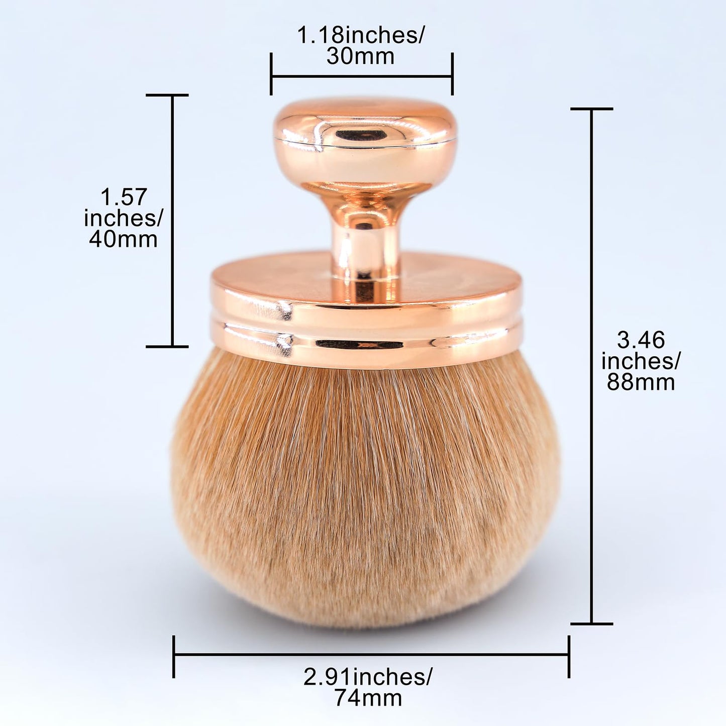 Extra Large Body Makeup Brush For Self Tanner, Self Tan Back Applicator, 74mm Wide-headed Kabuki Brush For Bronzers Blend Self Tanning Applicator, Oval Face Leg Makeup Brush With Drawstring Bag