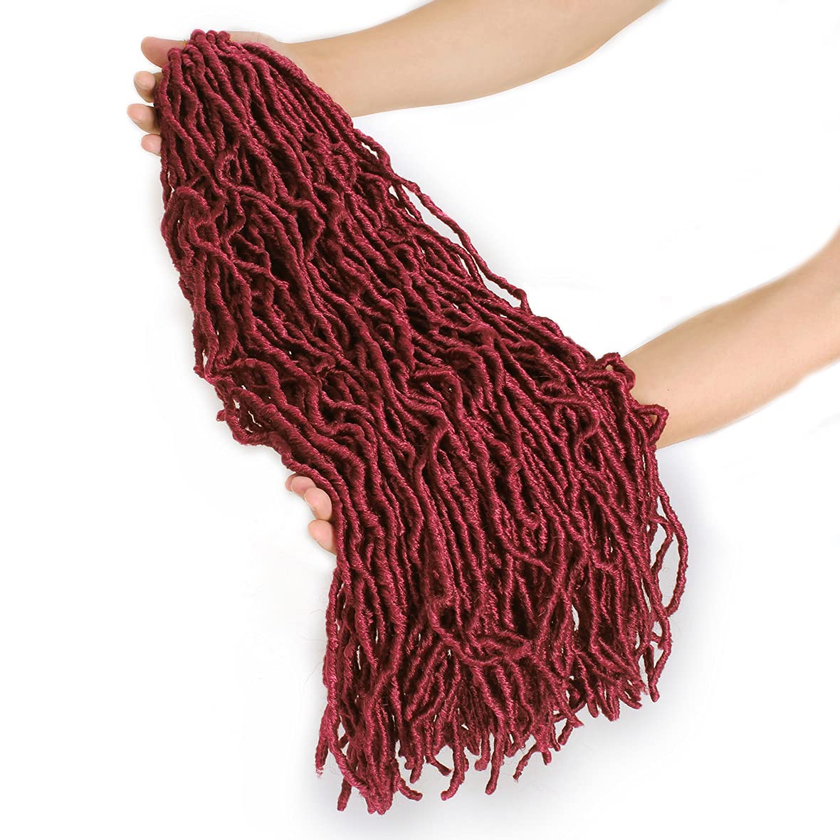 Faux Locs Crochet Hair - 18 Inch Pre-Looped 7 Packs Soft Natural Black Goddess Locs for Women