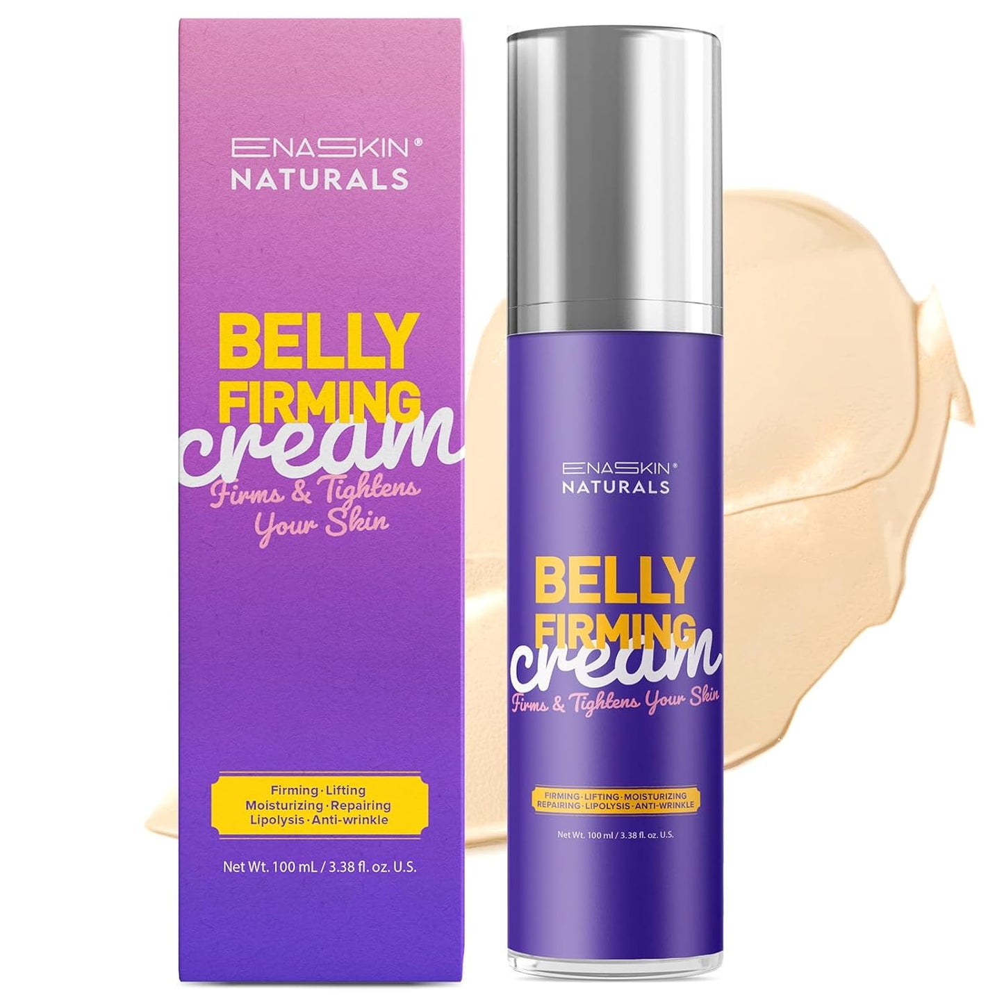 Belly Firming & Skin Tightening Cream with Hibiscus & Honey - Moisturizing Cellulite Lotion for Stomach, Thighs & Butt - 100ML
