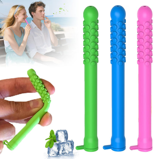 Essential Oil Chewable Breath Sticks (3-Pack) - On-The-Go Aromatherapy for Fresh Breath, Mental Focus & Natural Energy - Peppermint, Eucalyptus & Lavender