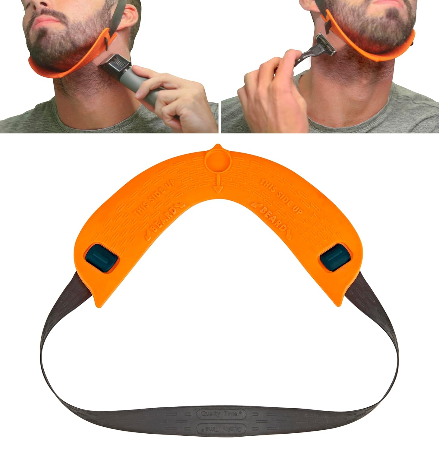 Beard Neckline Shaper Guide - Hands-Free Adjustable Template for DIY Haircuts