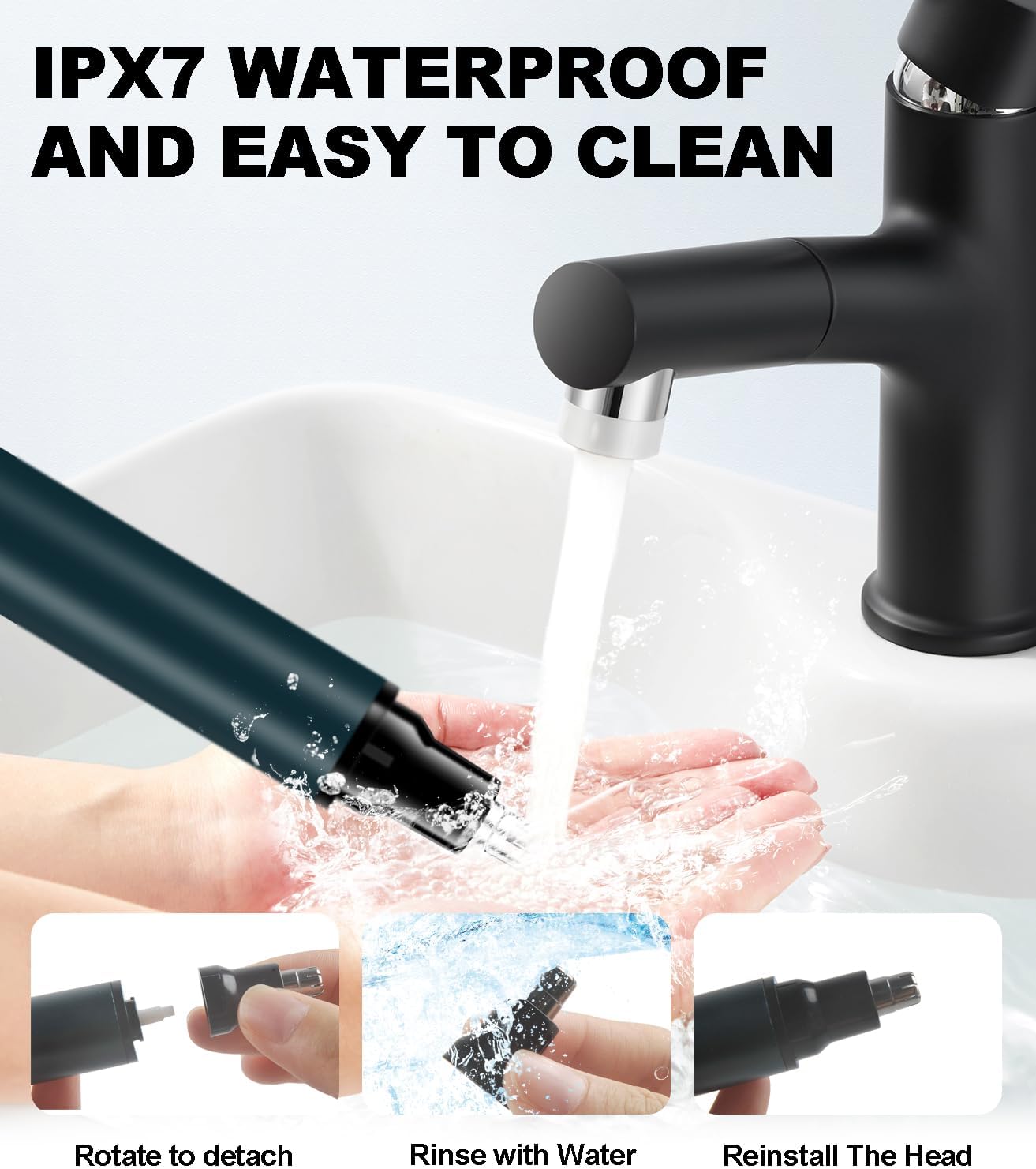 Professional USB Rechargeable Nose Hair Trimmer for Men - Painless, Waterproof, 14,000 RPM