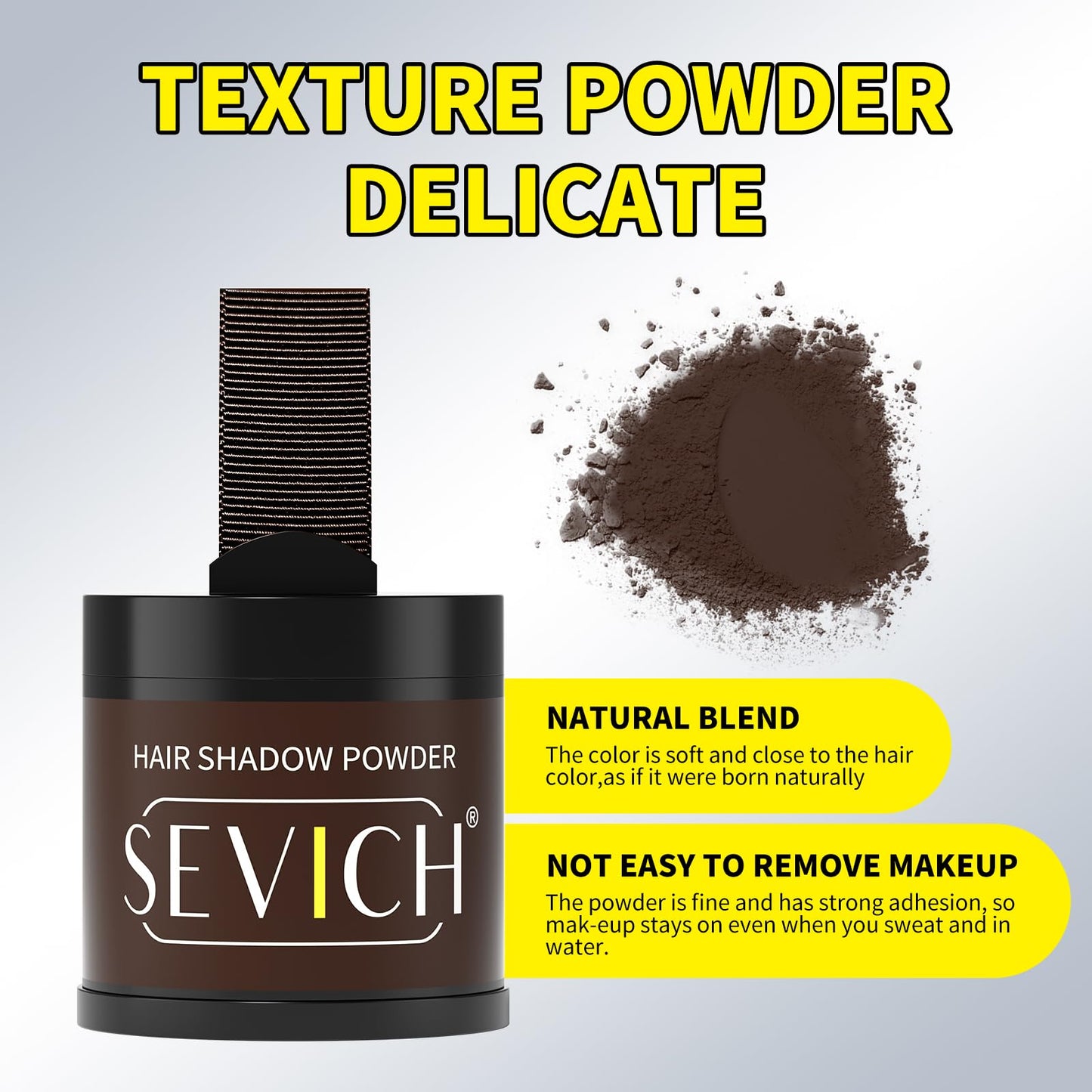 Sevich Hairline Powder 10g Large Capacity - Instantly Conceals Hair Loss, Root Touch up, Shadow Toppers for Women & Men Thinning Gray Hair - 48H Makeup Lasting, 1 Box = 2.5 Boxes, Dark Brown