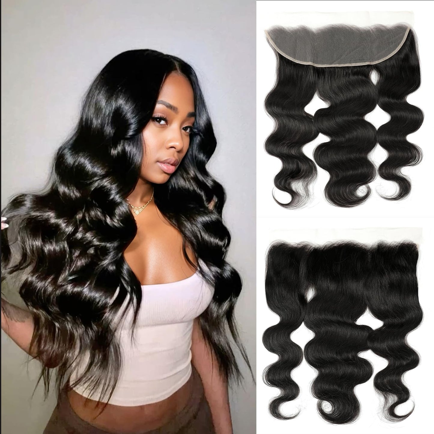5x5 HD Lace Closure Body Wave Human Hair - Pre-Plucked Natural Hairline (10 Inch, Natural Color)