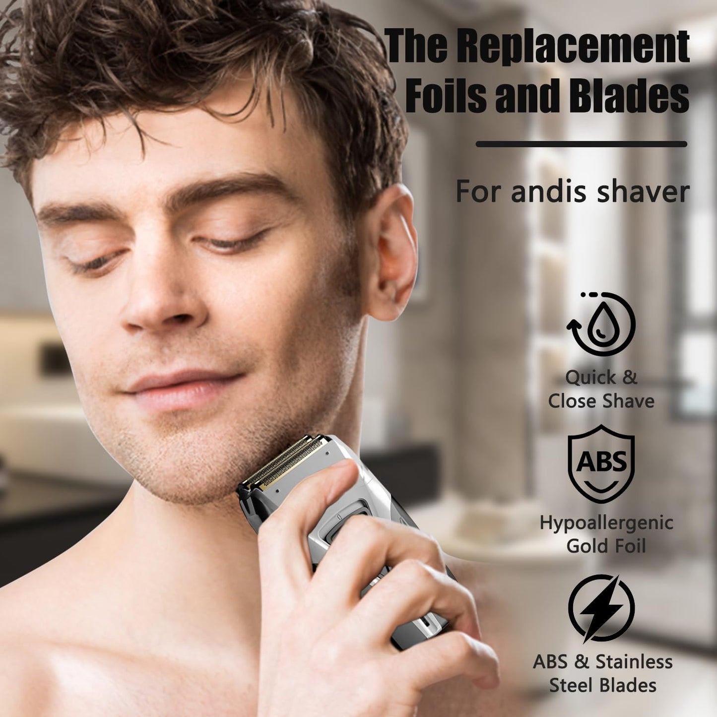 Replacement Foil for Andis Pro Foil Shaver TS-1 TS-2 - Hypoallergenic Gold Foil, 1 Pack