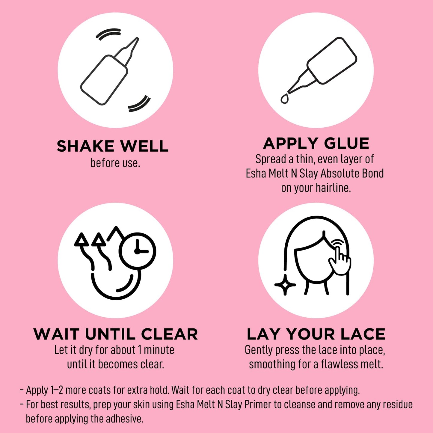 Esha Melt N Slay Absolute Lace Wig Bond β Extreme Hold Lace Glue for Wigs & Quick Weave β Waterproof, Sweat-Resistant, Non-Toxic, Invisible Finish β Upgraded Formula 2025 (38ml / 1.28oz)