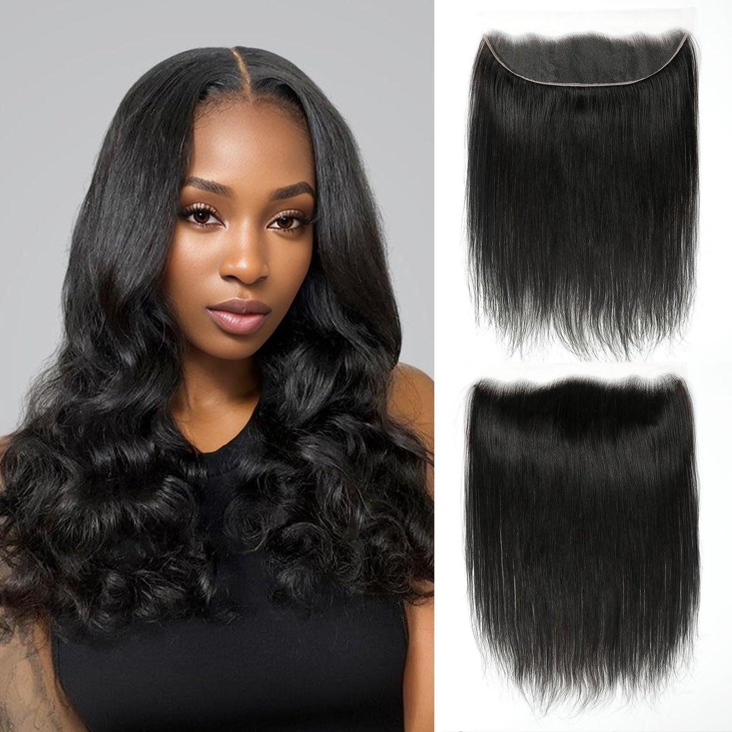 5x5 HD Lace Closure Body Wave Human Hair - Pre-Plucked Natural Hairline (10 Inch, Natural Color)