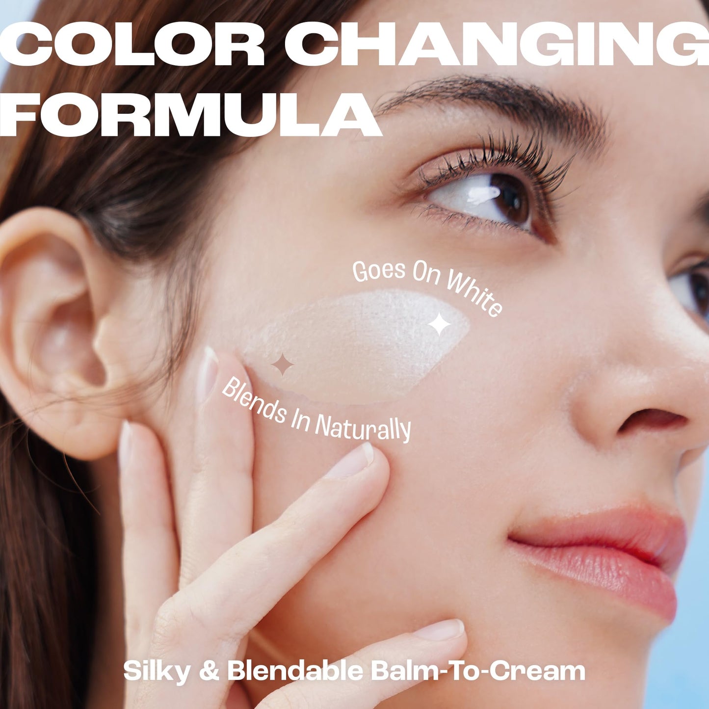 ELROEL Blanc Cover Cream Stick V White - Korean Color-Changing Foundation Stick with Volufiline - Medium to Full Coverage Dewy Finish Base Makeup - Dual-Ended with Detachable Brush (202 Natural)