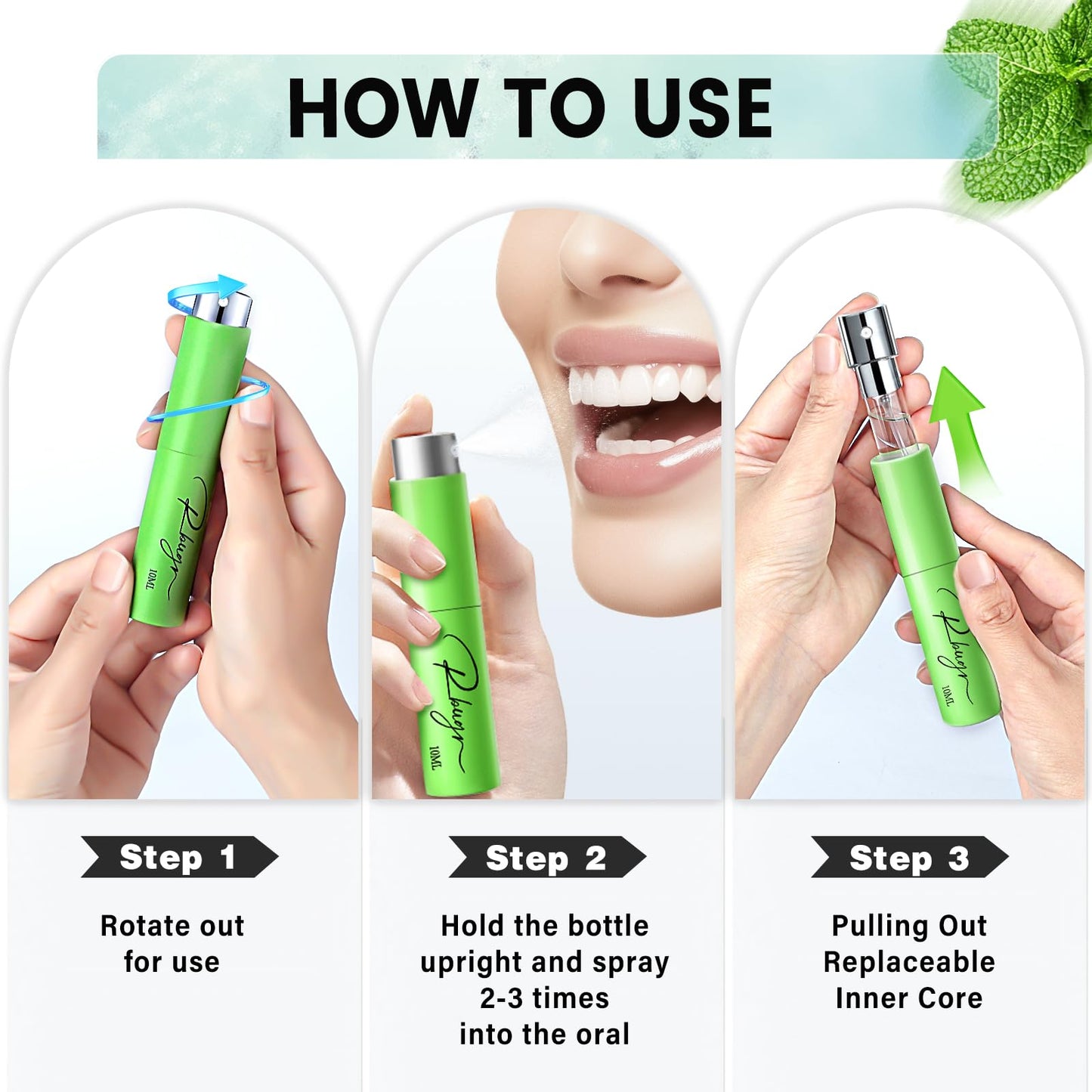 RBUGR Breath Spray,5 Pcs Dry Mouth Spray,Mouth Spray Fresh Breath for Breath Care,Breath Spray for Bad Breath for Portability(10 ml/0.33 floz