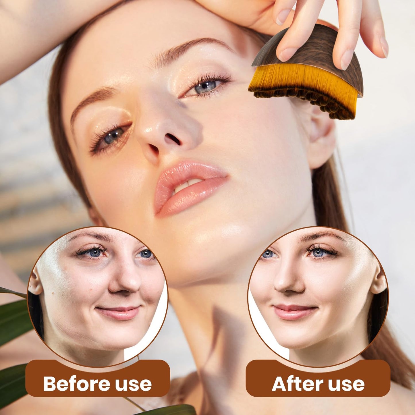 2Pack Lymphatic Contour Face Brush, Lymphatic Drainage Brush, Dry Brushing Face Brush, Lymphatic Drainage Massager for Face, Designed for The Face Gentle Enough for Daily Use(2pcs Brown)