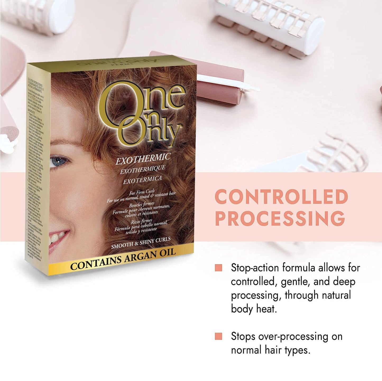 One 'n Only Moisturizing Alkaline Perm with Argan Oil, Moderate to Firm Curls, Fresh Scent, True-to-Rod Size Curls, Leaves Hair Shiny, Moisturized, and Manageable,