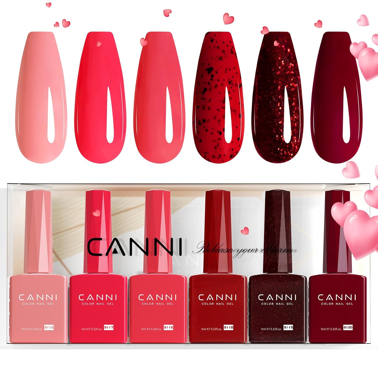 Jelly Nude Pink Gel Nail Polish Set - 6 Pcs Soak Off LED Gel Manicure Kit