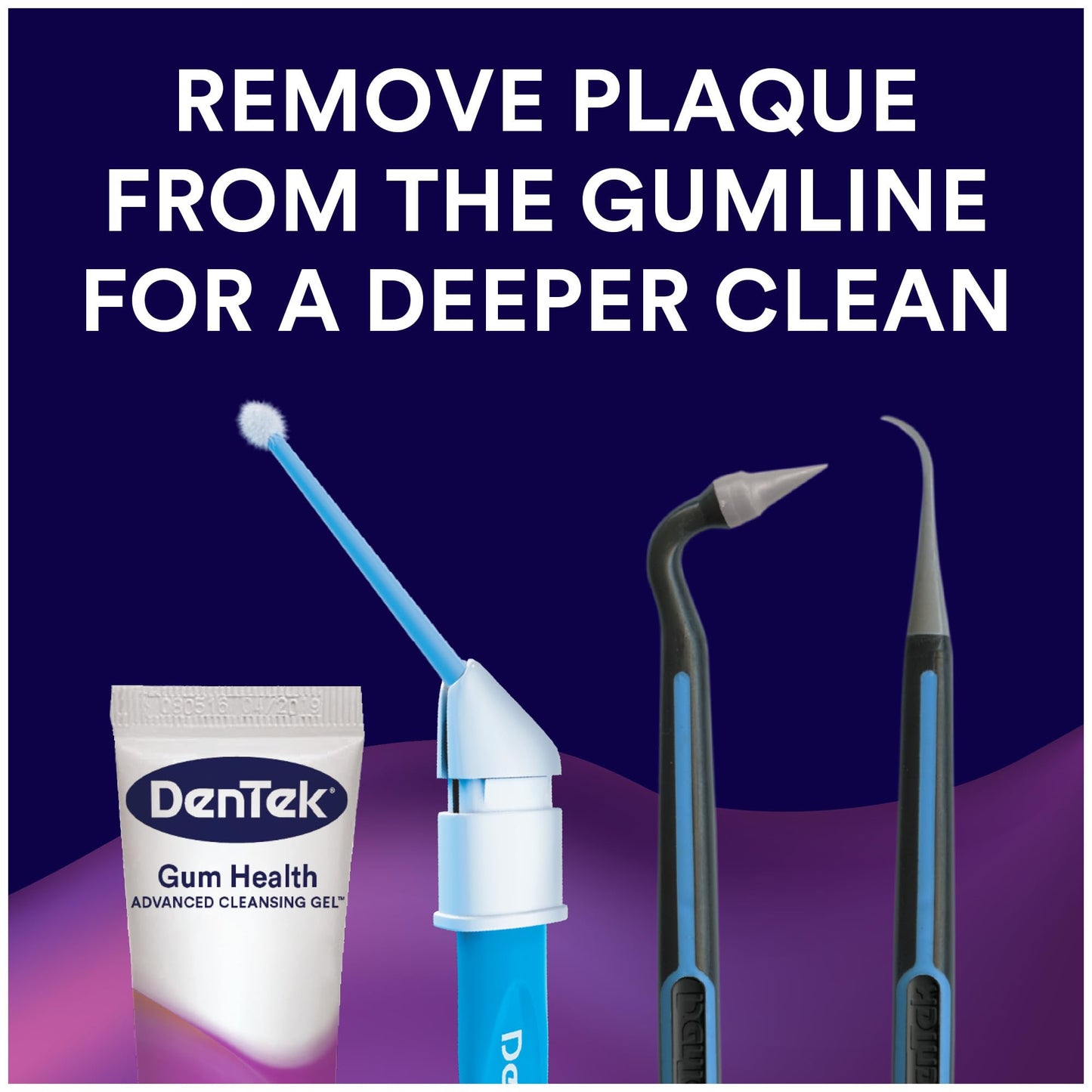 DenTek Gum Health Advanced Cleaning Kit, Oral Care Hygiene Kit, Gum Cleansing Gel, Gum Massager, and Plaque Scraper Dental Tools