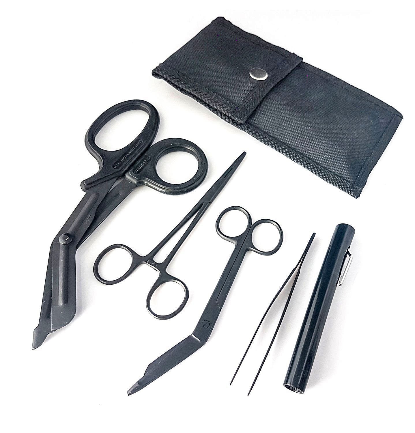 SURGICAL ONLINE Trauma Shears Combo Pack with Holster -Tactical All Black - Paramedic, EMT, EMS, Ambulance