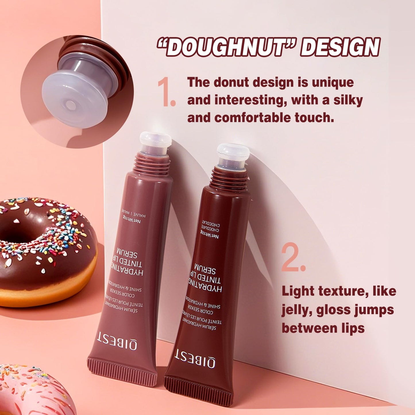 DENESTUP 3 Colors Hydrating Lip Gloss Lip Jam, High Shine Glass Finish Glossy Plumping Nude Colors Lipgloss, Lip Jelly Liquid Lipstick for Women