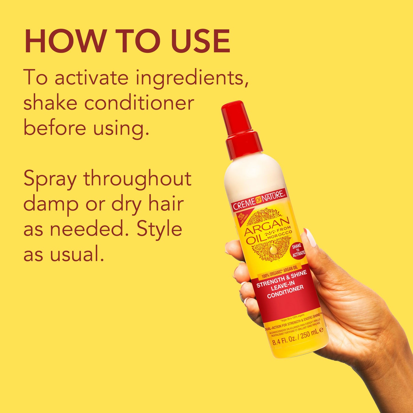 Creme of Nature, Argan Oil Leave In Conditioner, Detangling and Conditioning Formula for Normal Hair 8.45 Fl Oz