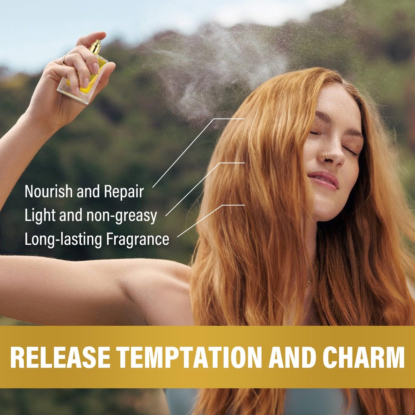 Feugole Hair Perfume,Pheromones Perfumes for Women – Pheromone-Infused Mist for Women, Nourishes Dry & Damaged Hair, Long-Lasting Attractive Scent-50ml
