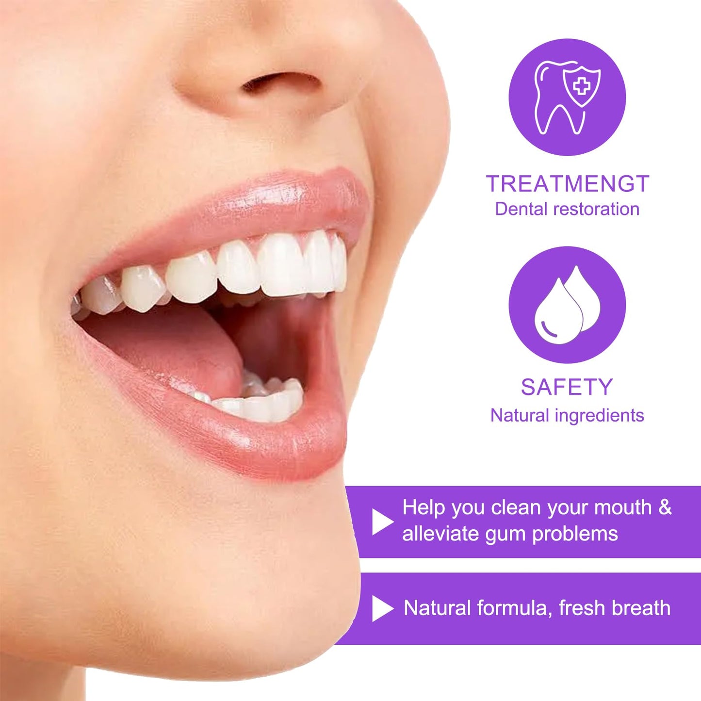 ZANGLEX Gum Restore Drops - 60ML Gum Repair for Receding Gums Treatment, Gum Regrowth Treatment Drops for Dry Mouth, Stain Removal & Bad Breath Treatment for Adults, Instant Fresh Breath
