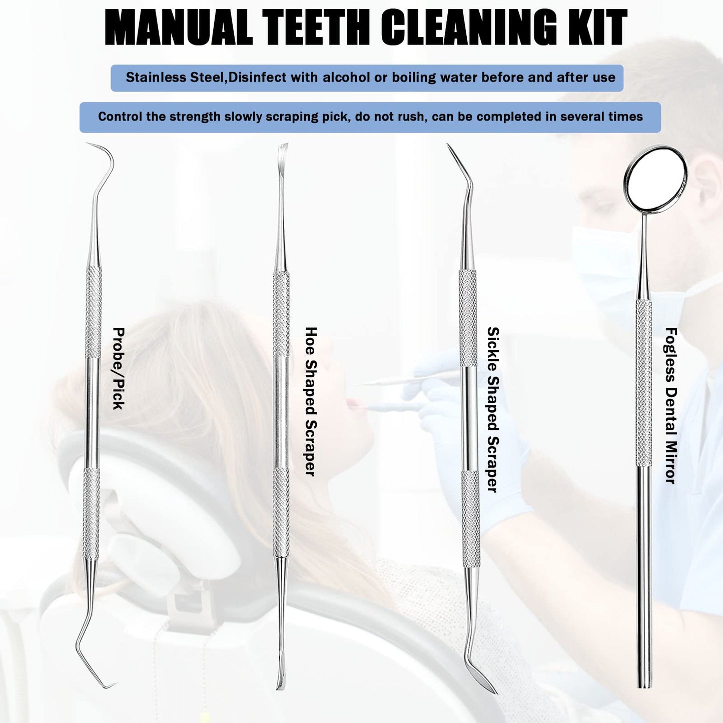 Heartyfly Dental Tools, Electric Tooth Polisher & Manual Teeth Cleaning Kit for Cleaning and Polishing of Tooth, All in One for Total Tooth Care, Removing Stains and Tartar & Brighten and Polish Teeth