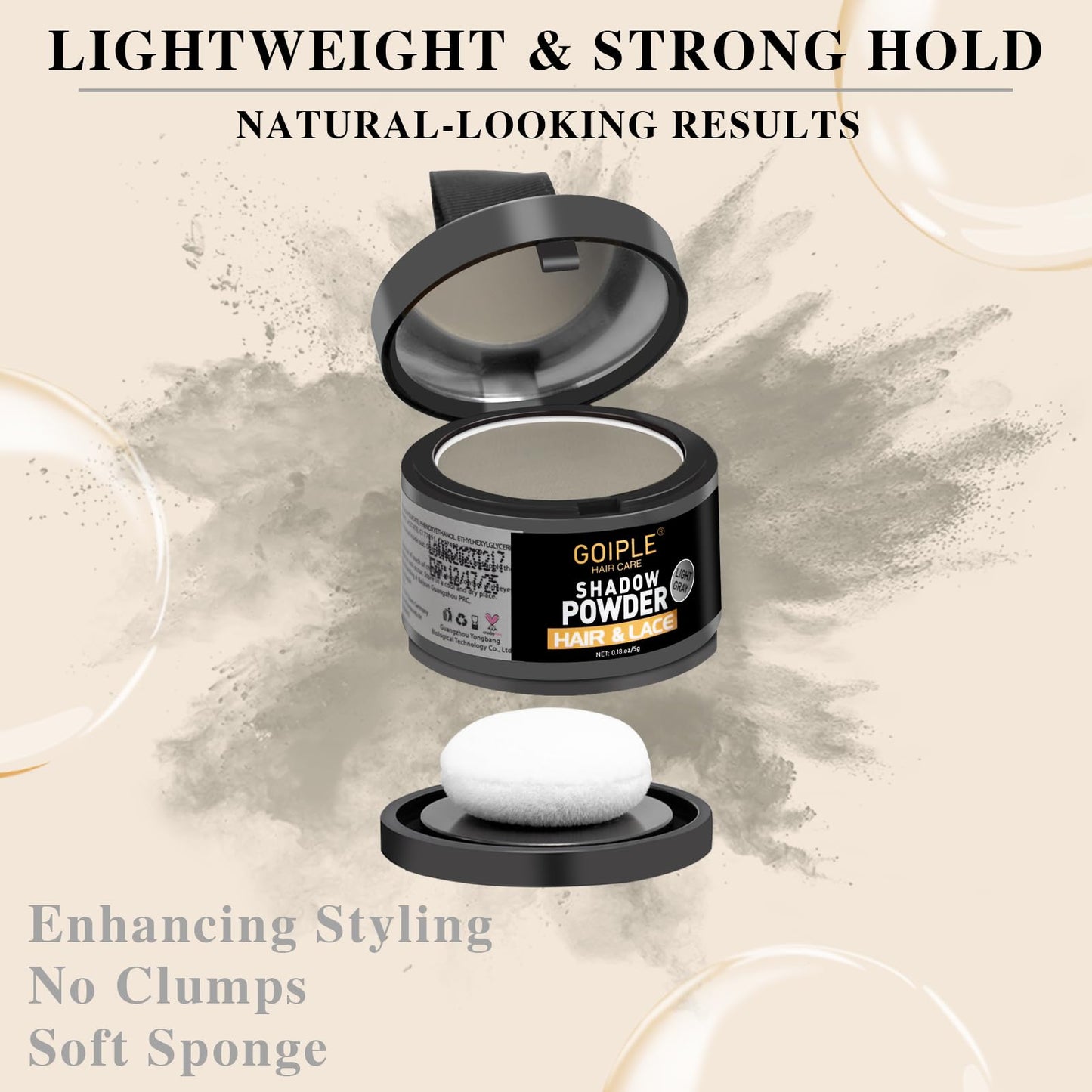 Lockmio Root Cover Up Powder for Women - Light Gray Hairline Powder for Bald Spots, Eyebrows, Beard Line, Light-Blonde Hair Fibers for Thinning Hair Shadow Powder 2 Pack
