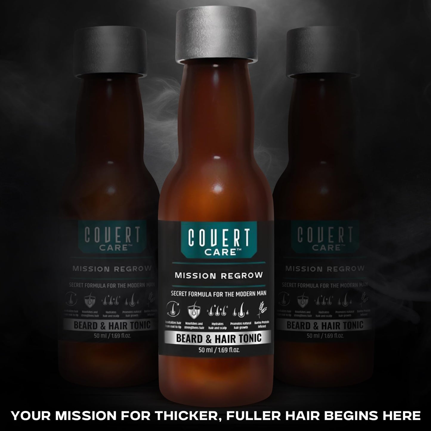 Hair and Beard Thickening Serum for Men – Lightweight Root Activator for Thinning Hair, Scalp Nourishment for Fuller, Stronger-Looking Hair