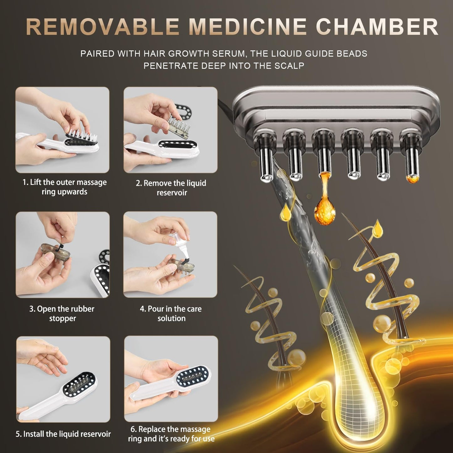 Laser Hair Growth Comb - Laser Light Therapy for Hair Growth, Handheld Scalp Laser Device for Thicker, Healthier Hair