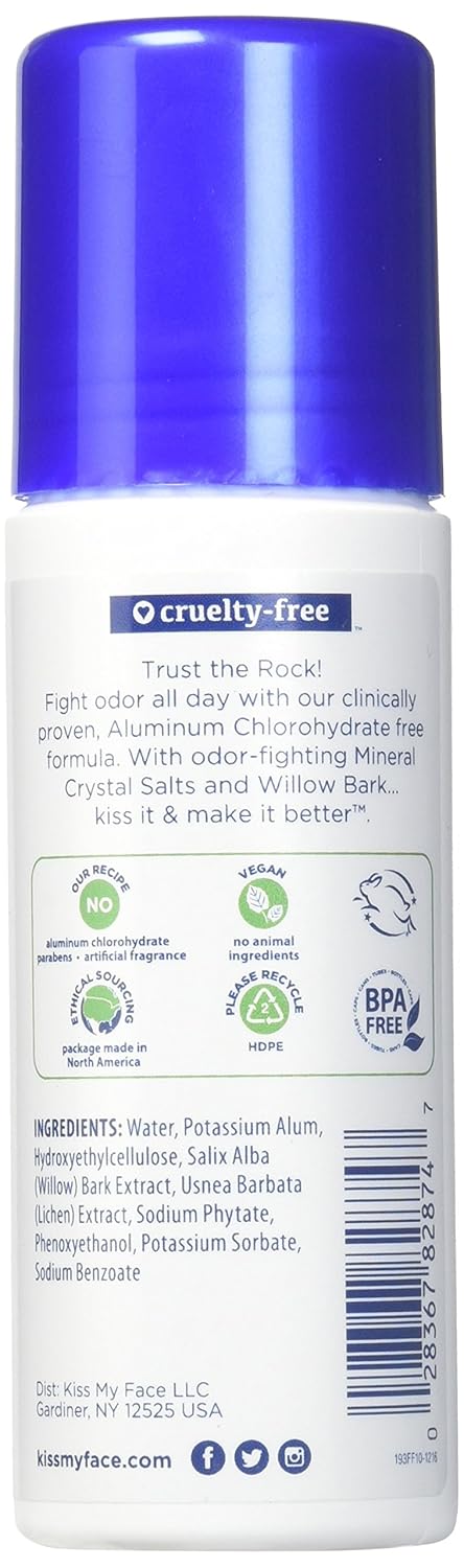 Fragrance-Free Natural Liquid Rock Deodorant - 3 oz (Pack of 3) | Kiss My Face
