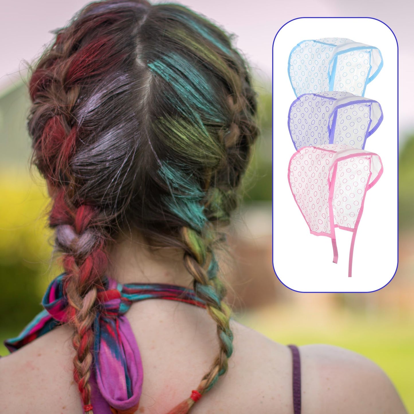 JJUNW 3 Pcs Hair Highlighting Caps, Bleach Cap Coloring Frosting Dye Kit, Highlighting Kit, Highlight Cap with Hooks Highlight Hair Coloring Frosting Dye Kit for Salon Hair Dyeing Hairdressing