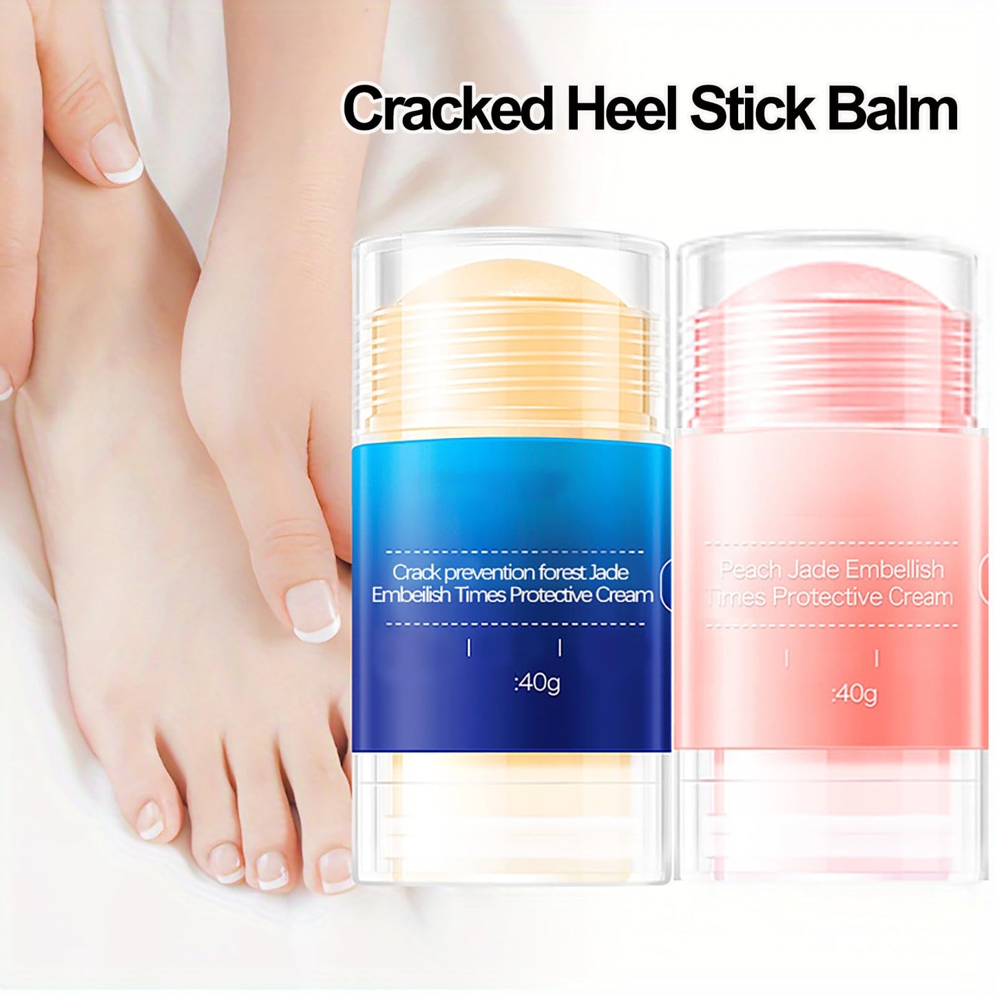 Equrhsa Foot Care Cream Cracked Feet, Eourhsa Crack Feet Prevention Stick, Equersha Foot Balm, cracked Heel Stick Balm, Anti Cracked foot Cream for Dry Heels, Hydrating and Smoothing (Pink, 1)