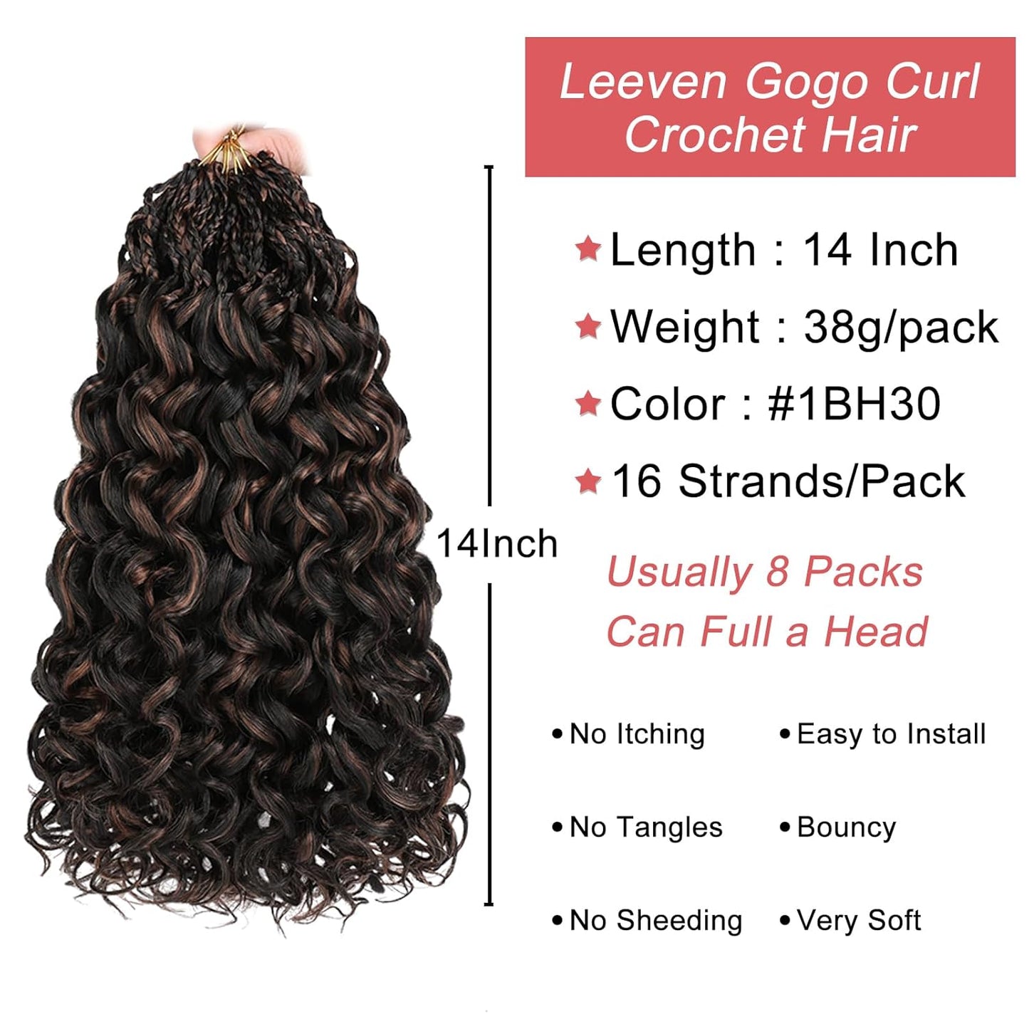 10 Inch Ombre Honey Blonde Gogo Curl Crochet Hair - 8 Packs Ocean Wave Short Curly Braids for Women & Kids