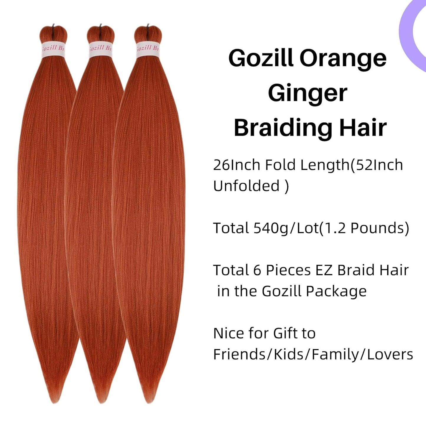 Ash Brown Pre-Stretched Knotless Braiding Hair Extensions - 6 Packs Synthetic Box Braids