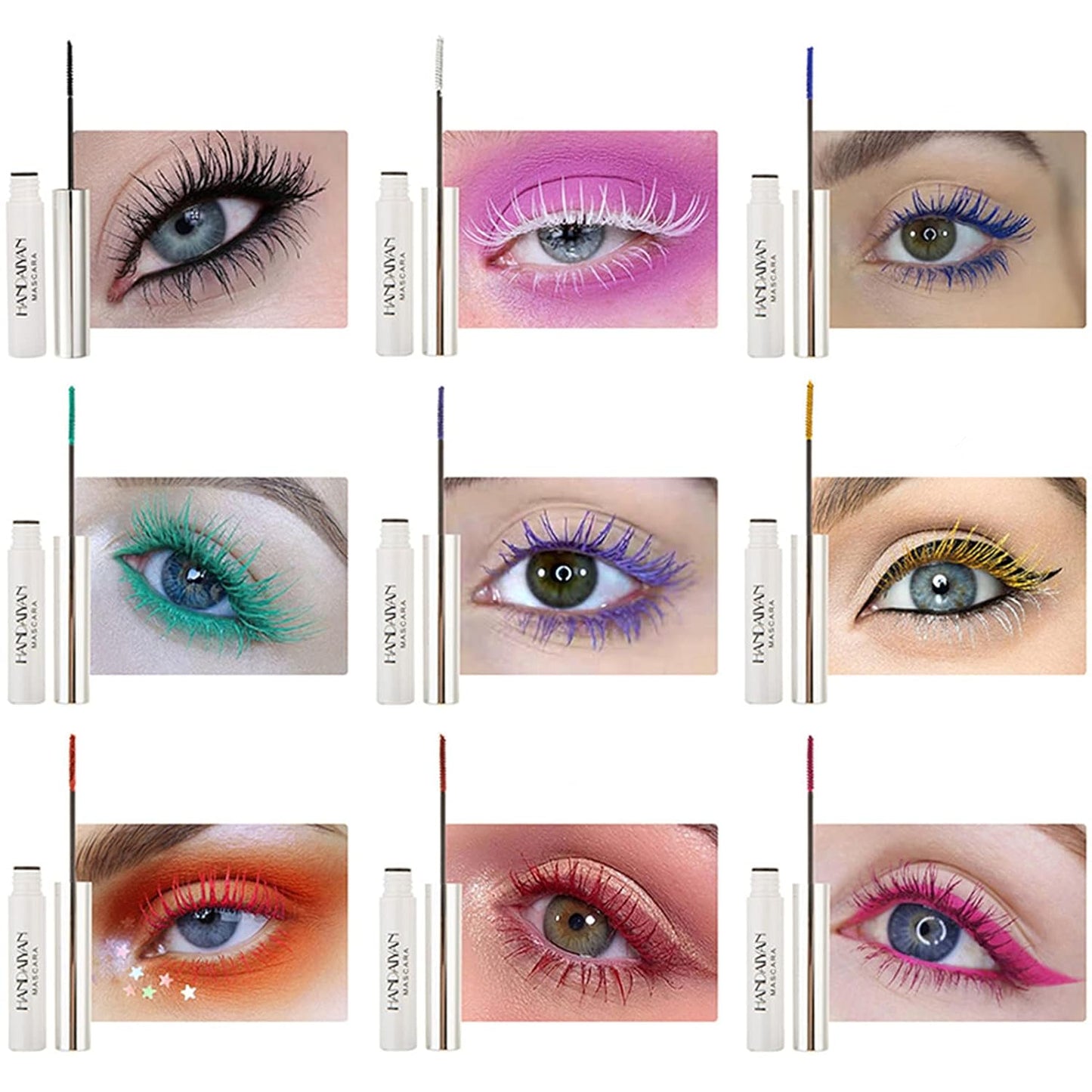 Colored Mascara Set - 9 Waterproof Shades for Long-Lasting Eye Makeup - Perfect Mother's Day Gift