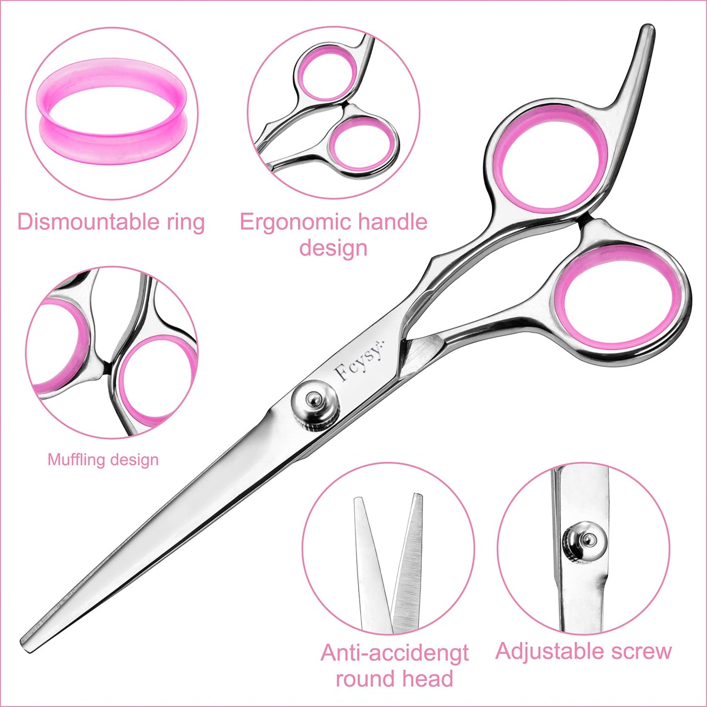 Hair Scissors Blending Shears Set, Fcysy Barber Shears Thinning Shears Kit, Hair Cut Set Professional Salon Haircutting Tools Hairdresser Scissors of Hairdressing Accessories
