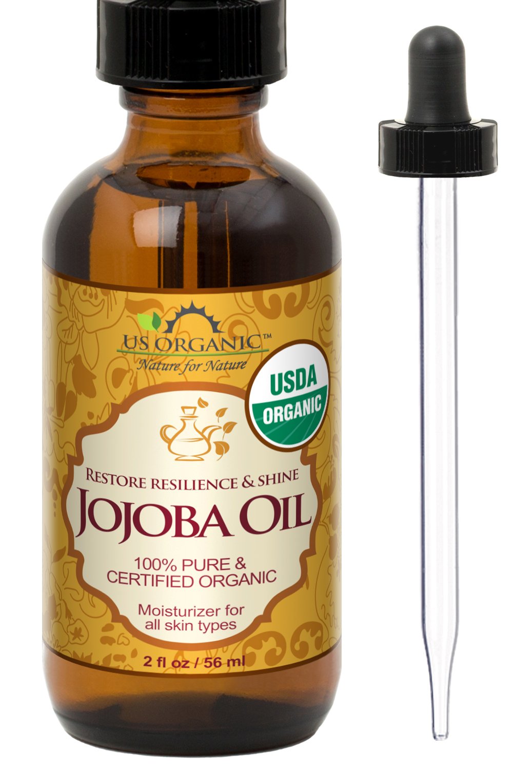 USDA Organic Sea Buckthorn Oil - 100% Pure Virgin, Anti-Aging Face & Hair Treatment, 1 oz