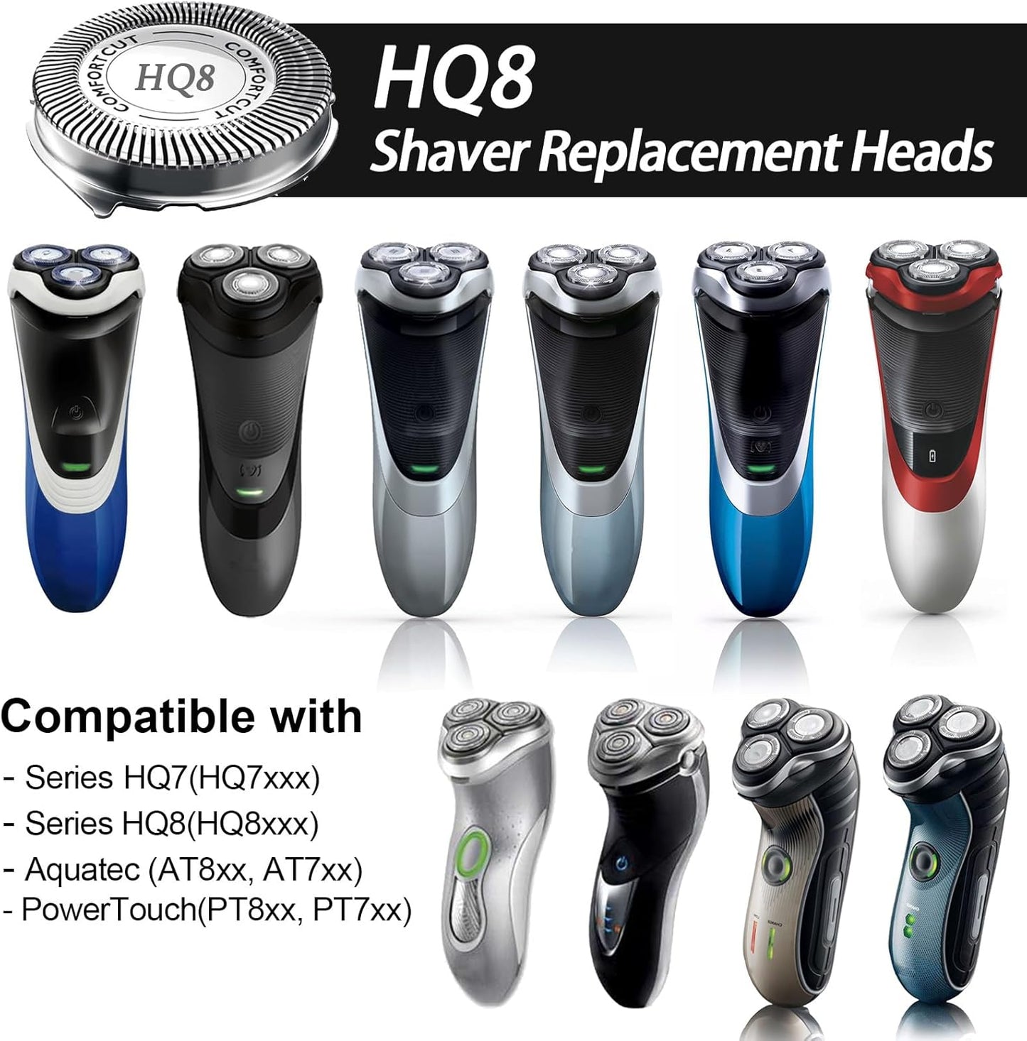 Philips Norelco Series 5000 Shaver Replacement Heads - 6-Pack Rotary Blades for Fast, Smooth Shaving