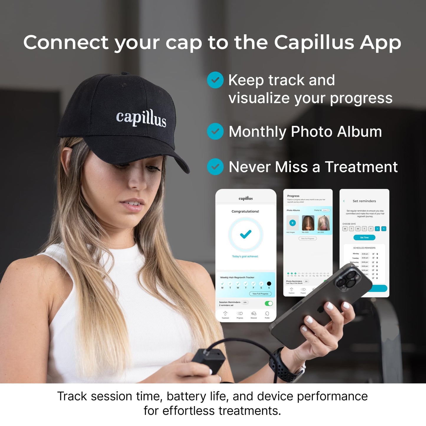 Capillus SPECTRUM Red Light Therapy for Hair Growth Hair Red Light Therapy Red Light Cap for Hair Regrowth, 312 Laser Cap for Hair Regrowth Red Light Hair Therapy Laser Hair Growth Cap +Bluetooth App