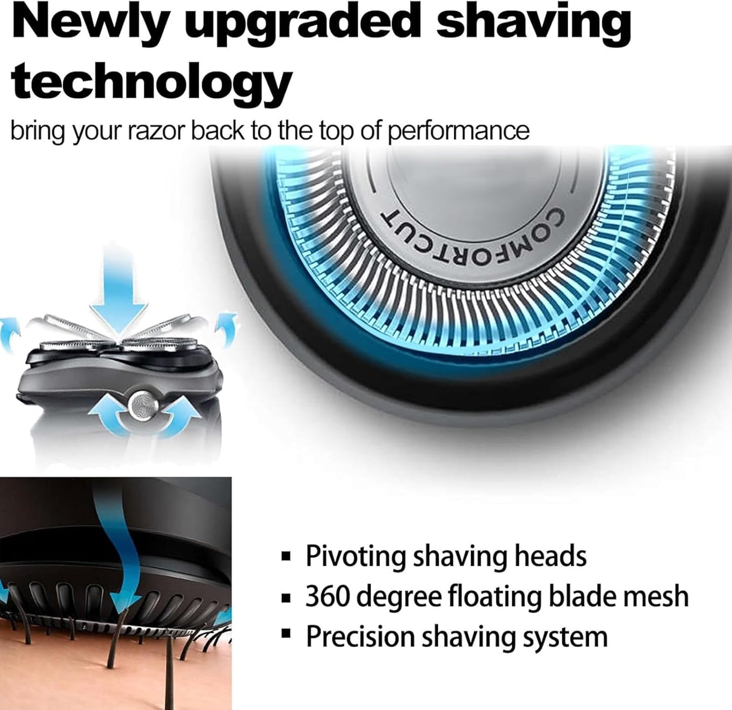 Philips Norelco Series 5000 Shaver Replacement Heads - 6-Pack Rotary Blades for Fast, Smooth Shaving