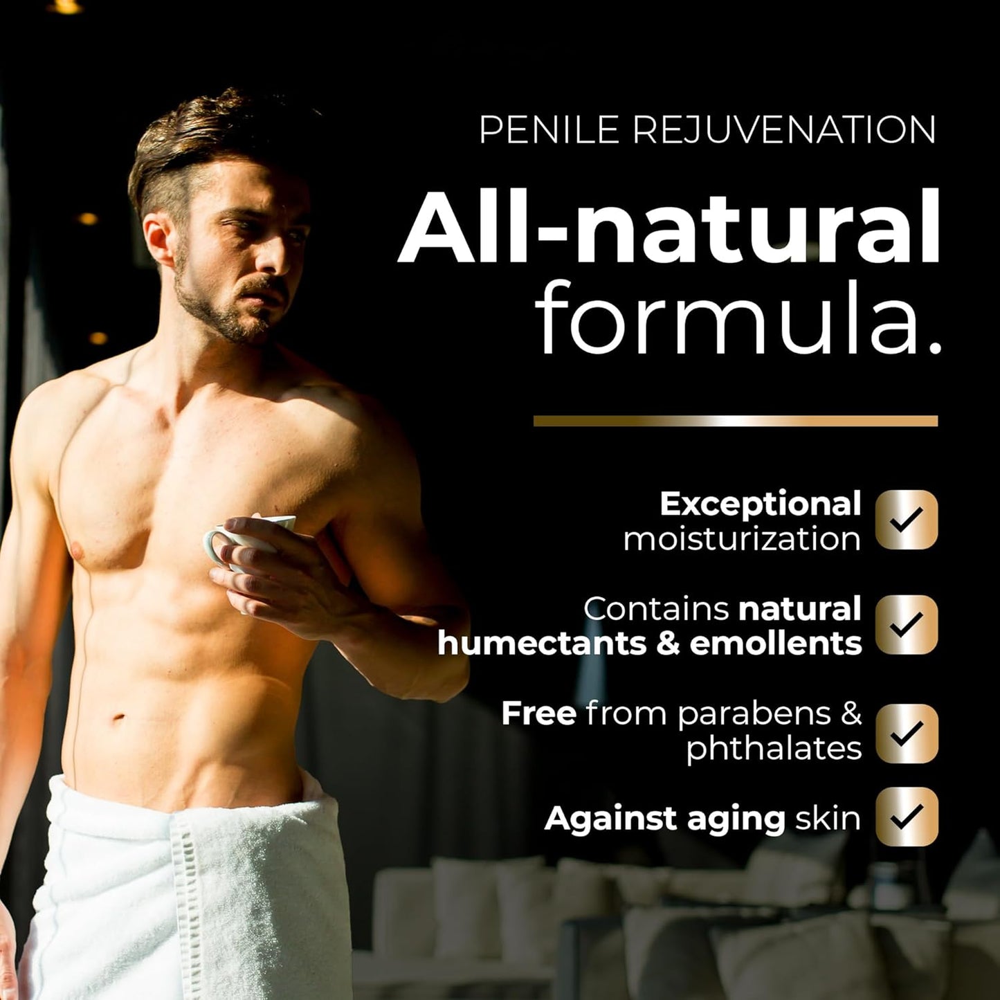 Hydrating Penile Cream for Sensitive Skin – Moisturizer for Men’s Intimate Care – Foreskin Restoration – Fragrance-Free – 4oz