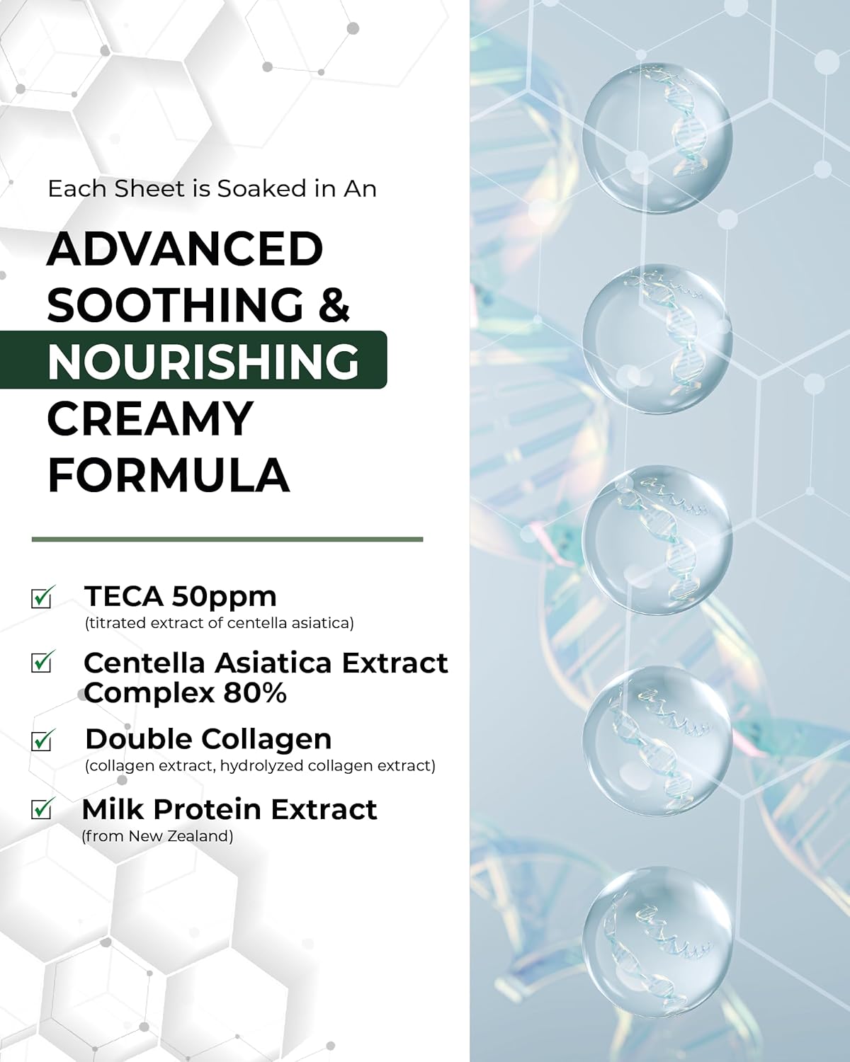 Madeca Mask 24 Pack - Wrinkle Revitalizing Face Sheet Masks with Centella Asiatica & Niacinamide for Skin Elasticity & Instant Lift